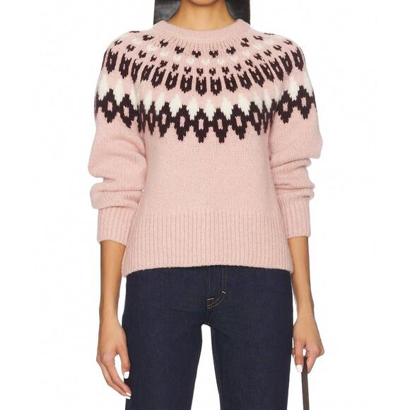 NEW VERONICA BEARD anne fairisle sweater in deep petal multi - Picture 1 of 6